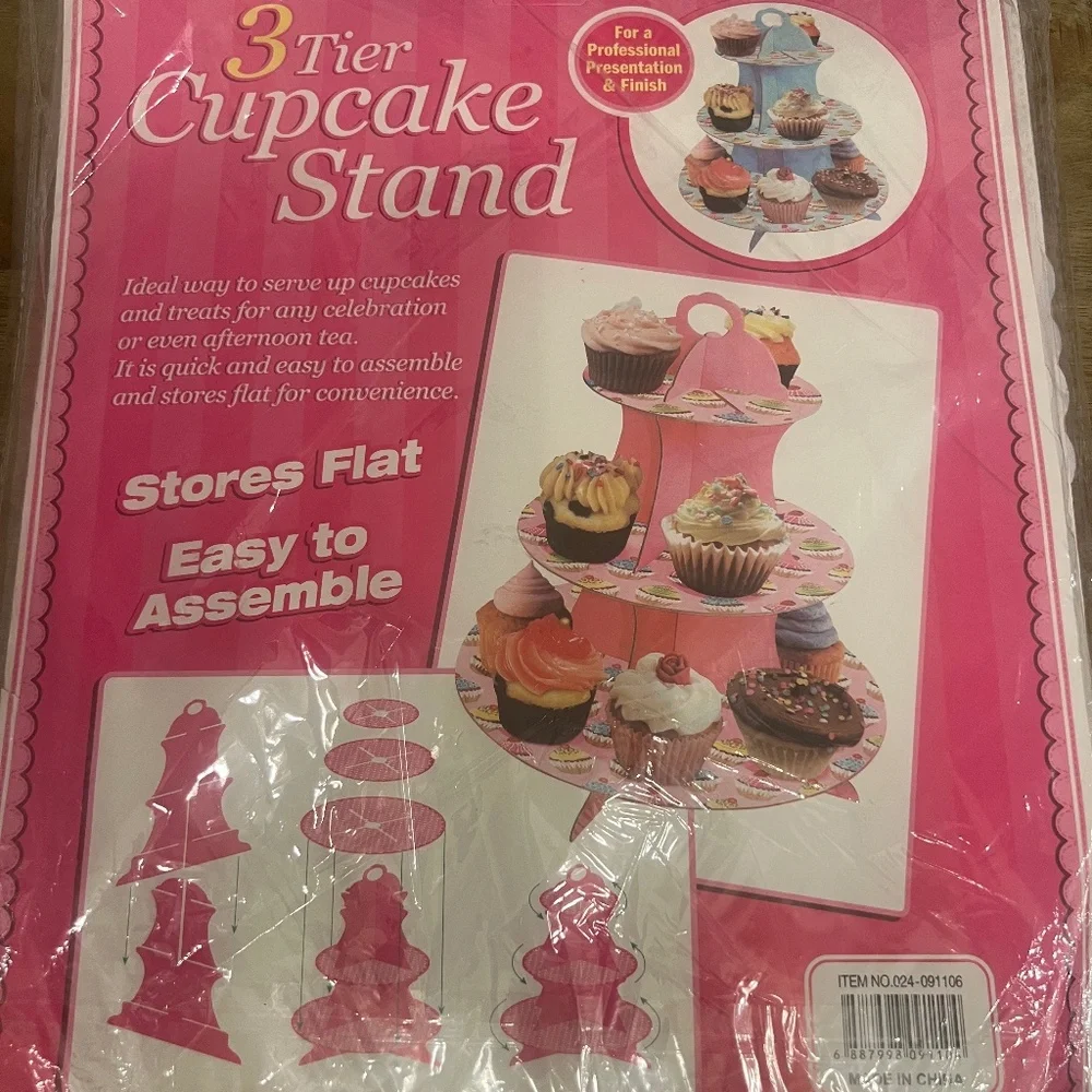 - 3 tier cupcake stand gold stars birthday